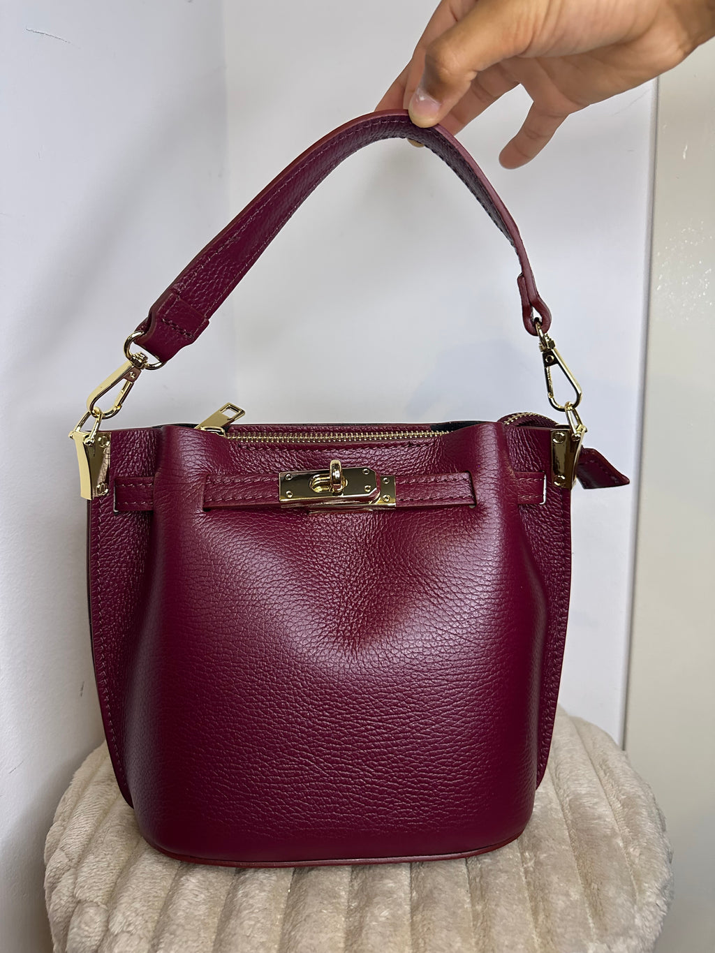 Borsa vera pelle bordeaux