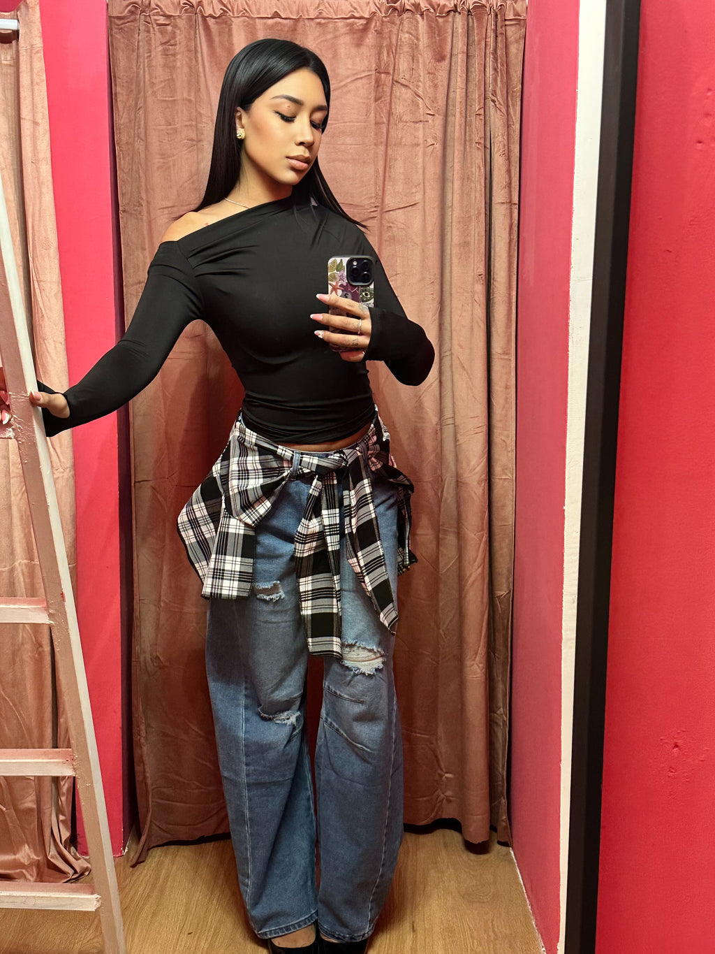 Jeans black mit