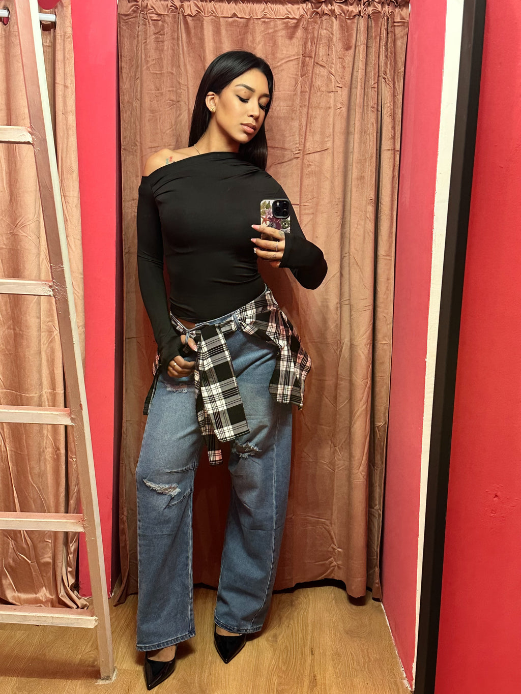 Jeans black mit