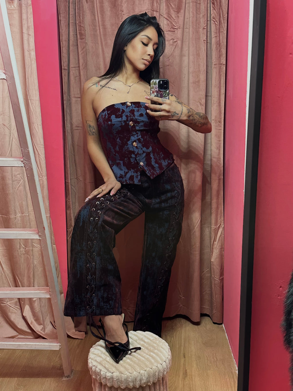 Jeans bordò fless