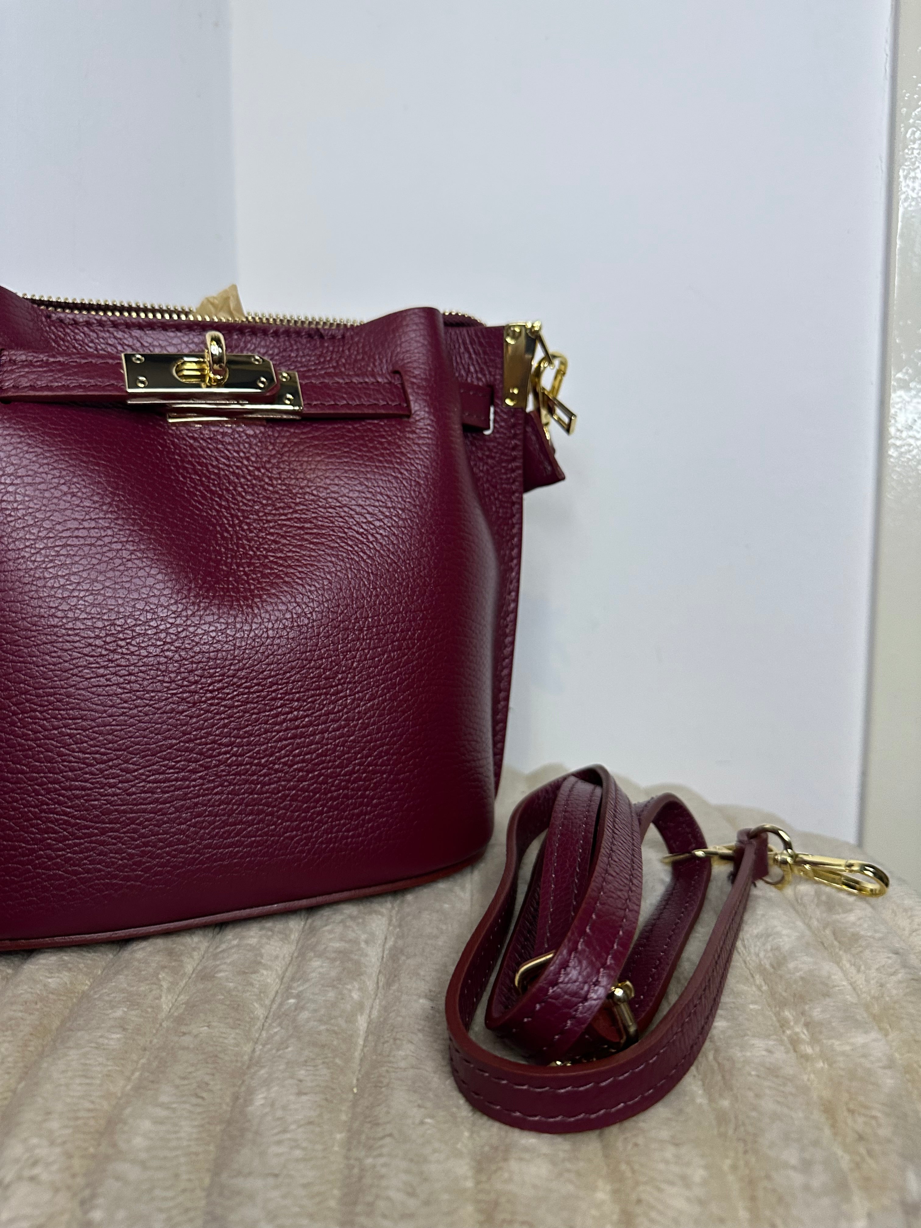 Borsa vera pelle bordeaux